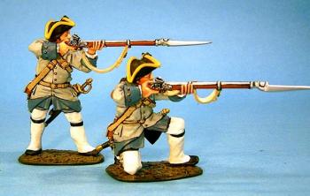 French Marines in Justacorps Firing--two figures--RETIRED. #1