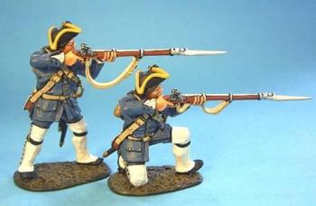 Image of French Marines in Summer Uniform Firing--two figures--RETIRED.