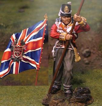 Image of Napoleonic Briitsh 28th Foot Kings Colors--single flagbearer--RETIRED--LAST ONE!!
