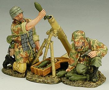 German Fallschirmjager Mortar Team--two figures and mortar--RETIRED--LAST ONE!! #17803