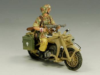 German Fallschirmjager Motorcycle Scout--single figure on motorcycle--RETIRED--LAST ONE!! #17806