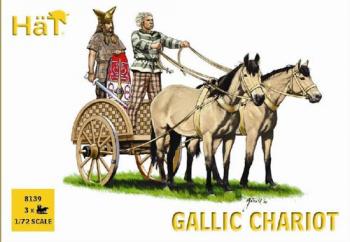 Gallic Chariot with Warriors--3 Chariots, 9 Figures in 3 poses & 6 Horses #17882