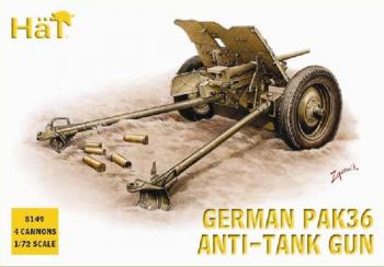 Image of WWII German PaK36 Anti-Tank Gun--16 figures in 4 poses and 4 guns