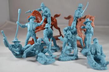 ACW Artillery and Cavalry (Light Blue)--10 Figures in 10 poses and 2 Horses ACW Artillery and Cavalry (Light Blue)--10 Figures in 10 poses and 2 Horses #17927