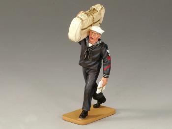 Image of USN Sailor with Sea Bag--single figure--RETIRED. LAST ONE! 