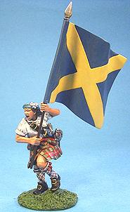 Highlander Standard Bearer #1--single figure with flag (Charles Stewart of Ardshael's Appin Regiment)--RETIRED--LAST ONE!! #18143