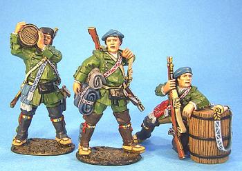 Image of Roger's Rangers Preparing for a Raid #2--three figures and barrel--RETIRED--LAST ONE!!
