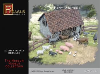 Farm Animals (64 pcs.)--1:72 scale plastic figures #0