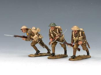 Late War British Attacking--three figures--RETIRED--LAST ONE!! #0