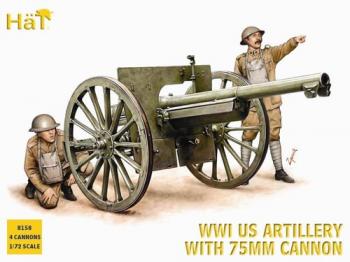 WWI U.S. 75mm Gun with Crew--four cannons & crews WWI U.S. 75mm Gun with Crew--four cannons & crews #18341
