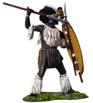Image of Zulu iNdluyengwe Regiment Throwing Spear #1--single figure--RETIRED--LAST ONE!!