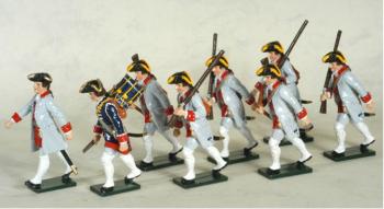 French Infantry Guyenne Regiment, French and Indian War--eight marching figures--AWAITING RESTOCK. #18613