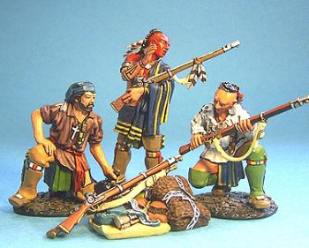 Image of His First Musket, Raid on St. Francis--three figures (two Indian figures, one French figure, accessories--RETIRED--LAST ONE!! Image of His First Musket, Raid on St. Francis--three figures (two Indian figures, one French figure, accessories--RETIRED--LAST ONE!!