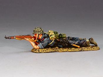 Image of Luftwaffe Field Division Lying/Firing Rifleman--single figure--RETIRED--LAST ONE!!