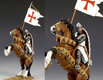 Image of Mounted Templar with Banner--single mounted figure--RETIRED--LAST ONE!!