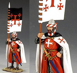 Image of Duke Thierry de Caen-Bayeux, Templar Standard Bearer--single figure with flag--RETIRED. #19538