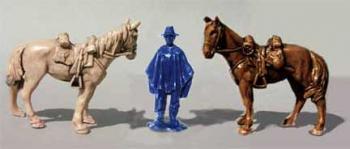 Union Cavalry Horses and Handler--single figure and two horses--RETIRED--ONE IN STOCK. #2142