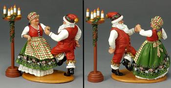 Image of Mr. & Mrs. Claus having fun!--two figures--RETIRED--LAST ONE!!
