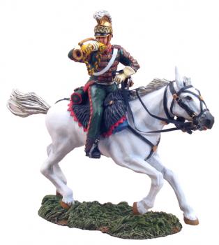 Image of French 4th Lancers Bugler Charging #1--single mounted figure--RETIRED -- LAST ONE!!