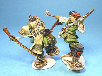 Image of Roger's Rangers Fight & Flight--Major Robert Rogers and Woodland Indian--two figures--RETIRED--LAST ONE!! Image of Roger's Rangers Fight & Flight--Major Robert Rogers and Woodland Indian--two figures--RETIRED--LAST ONE!!