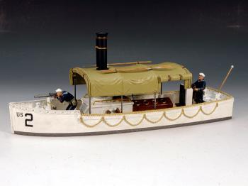 Image of U.S. Navy Steam Launch--launch and two figures--RETIRED. - ONE AVAILABLE! 