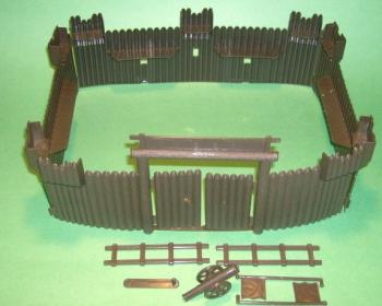 Image of HG Toys Recast Western Fort - 12 in l. x 9 in.  w. x 4 in. h.--Brown Plastic--RETIRED -- LAST TWO! 