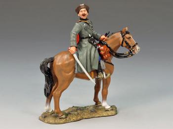 Image of Mounted German Cossack Officer with Sword--single mounted figure--RETIRED--LAST ONE!!