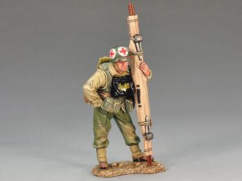 Image of U.S. Army Ranger Medic Standing--single figure with folded stretcher--RETIRED. ONE AVAILABLE! 