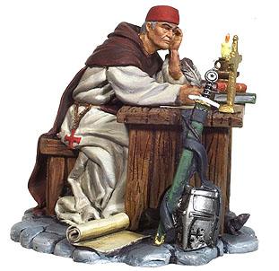 Image of Bernard of Clarivaux, 1090-1153, The Templars--single figure seated at desk--RETIRED--LAST ONE!!