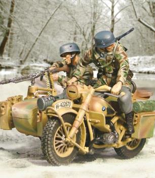 Image of SS Fallshirmjaeger Motorcycle Team - two figures--RETIRED--LAST ONE!!