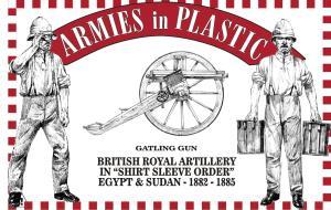 Image of Gatling Gun with 5 man crew - Red Plastic - Egypt & Sudan