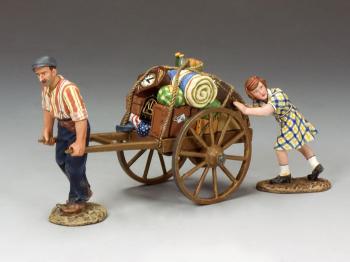 Image of The Refugee Cart Set--two figures and cart--RETIRED. - ONE AVAILABLE! 