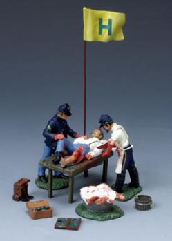 Union Hospital Set--three figures, flag, table, & accessories--RETIRED--LAST ONE!! #2418