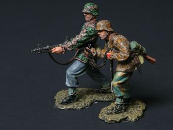 Image of SS Two-man MG34 Set, Normandy version--two figures--RETIRED -- LAST ONE!!