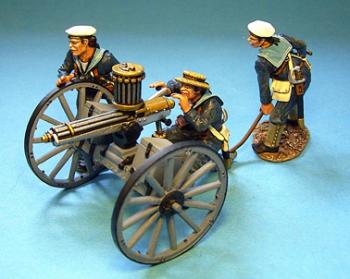 Image of British Naval Brigade Gatling Gun Crew--three figures--RETIRED--LAST ONE!!