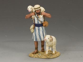 Image of The Lost Lamb--single shepherd figure and two sheep on single base