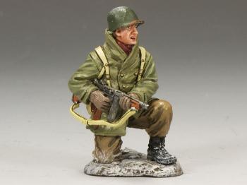 Image of GI Kneeling Ready with Tommy Gun--single figure--RETIRED. LAST ONE!