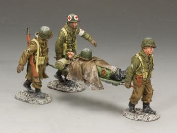 Image of Stretcher Party--four figures and stretcher--RETIRED. - LAT ONE! 