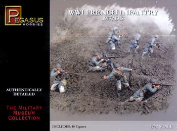 Image of WWI French Infantry (40 Figures)--1:72 scale plastic figures