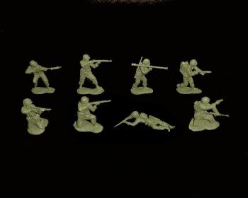 Image of U.S. Infantry GI's set #1--16 figures in 8 poses (green)