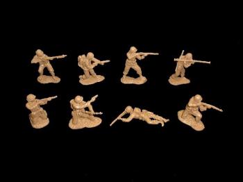 Image of US Infantry GI's set #1 - 16 figures in 8 poses (tan) -- RETIRED -- LAST ONE!!