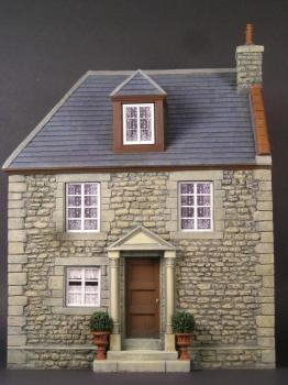 Image of French Single Family Dwelling--18th to 20th Century Building Facade-- 9.5 in. L x 4.5 in. w x 13 in. H