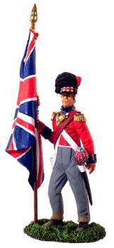 Image of British 42nd (Black Watch) Highlander Ensign with Kings Color#1--single figure with flag--RETIRED--LAST ONE!!