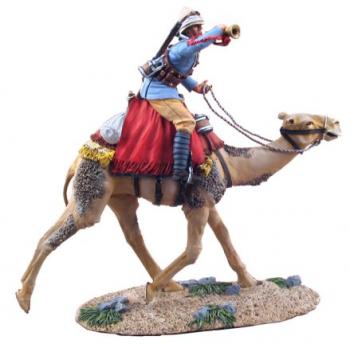 Image of British Camel Corps Bugler, Mounted, Charging #1--single mounted figure--RETIRED--LAST ONE!!