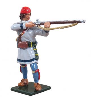 Image of French Canadian Militia in Capote Standing Firing, 1755-1763--single figure--RETIRED--LAST ONE!!