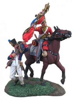 Image of Capture of the French 105th Ligne Eagle--British 1st Royal Dragoon Corporal and French Eagle Bearer--RETIRED--LAST ONE!!
