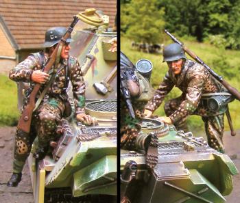 German Tank Riders, Normandy--two figures--ONE IN STOCK. #23652