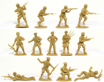 Image of WWII British 8th Army (15 recast figures in all 13 poses) Tan, SP
