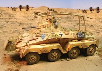Image of German SdKfz 232 8-Rad DAK with figure--RETIRED--LAST ONE!!