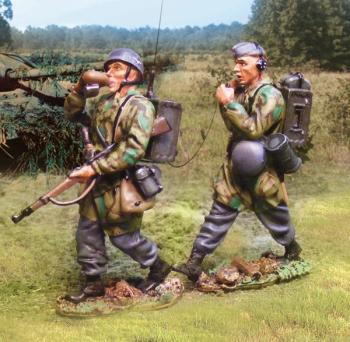 Fallschirmjaeger Marching Radio Team--two figures--RETIRED. #2